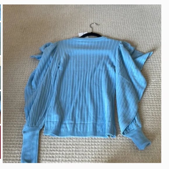 Ted Baker Bubless Extreme Sleeve Knit Sweater light blue size 1 nwt - Picture 13 of 13